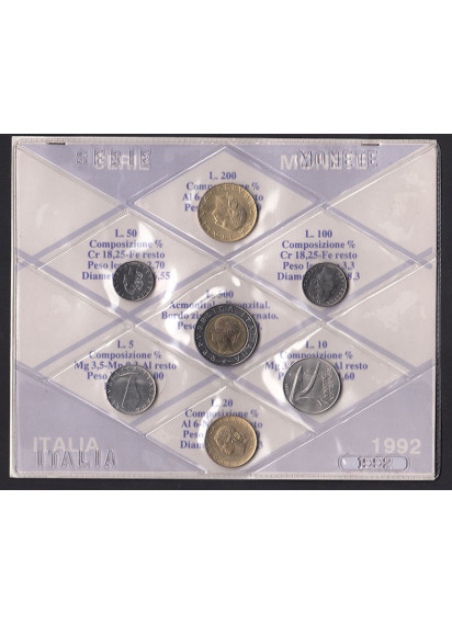 1992 - Serietta di 7 monete fior di conio